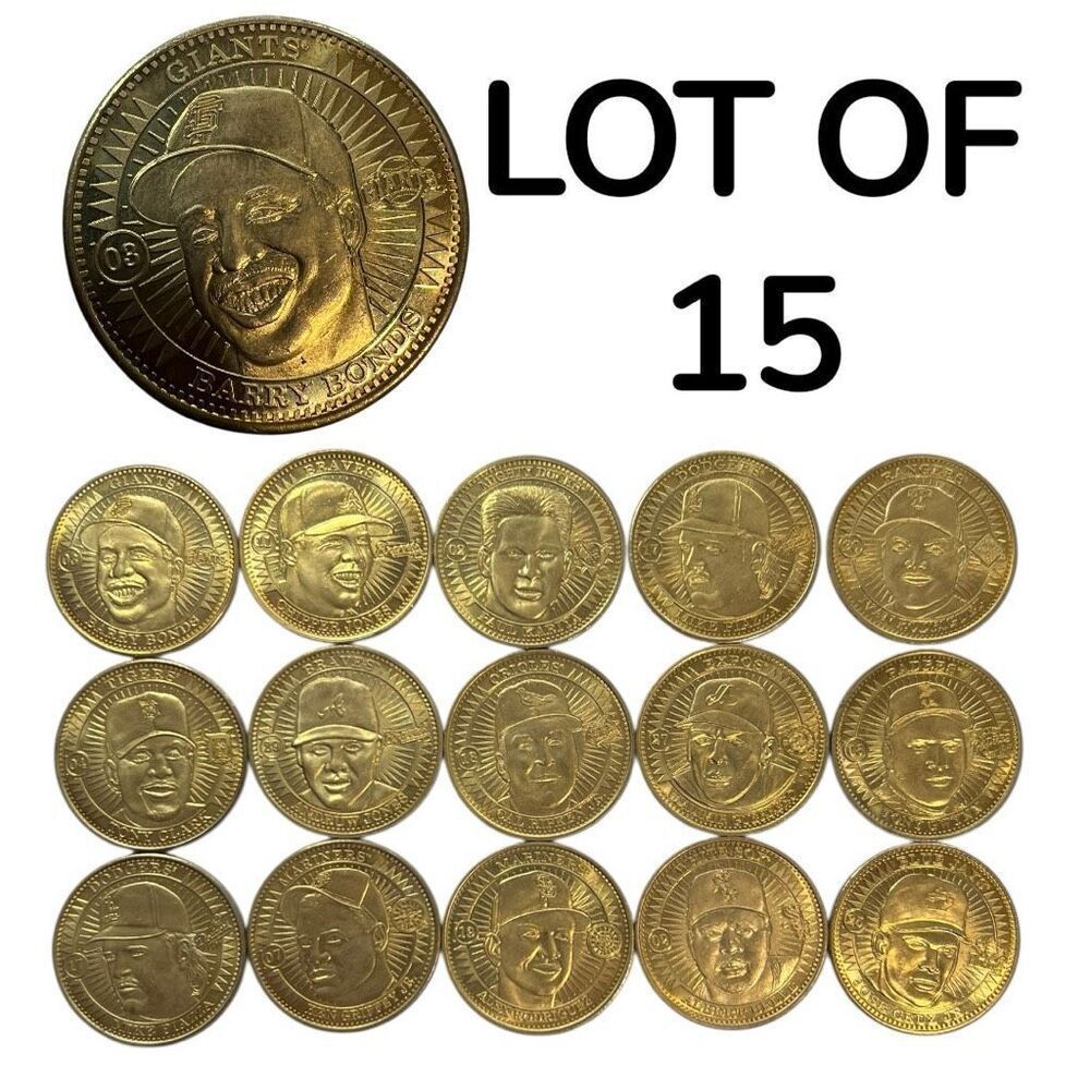 Lot Of 15 Vintage Pinnacle Mint Football Brass Coin Collection Gold OS